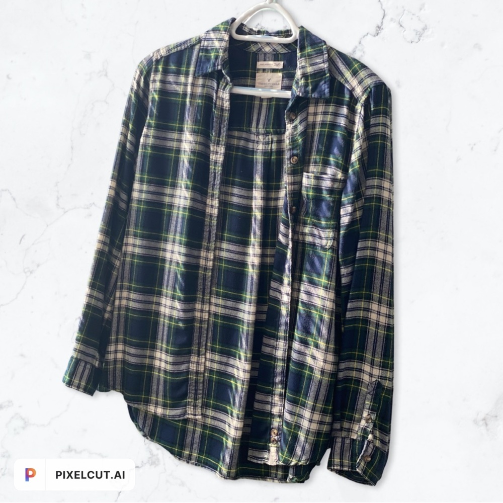 American Eagle Outfitters Ahhmazingly Soft Flannel Boyfriend Shirt Size Small